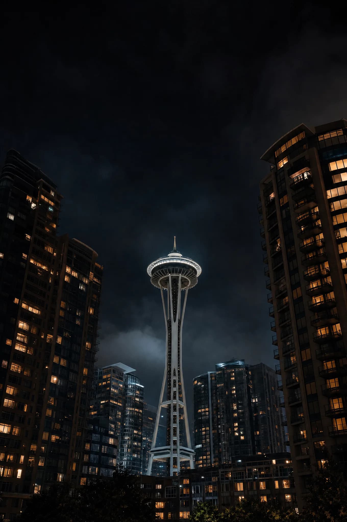 Seattle skyline at night